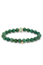 Green Verdite Pave Mala Bead Bracelet